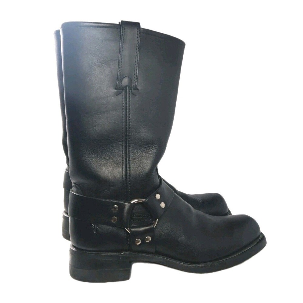 Frye Harness 12R Boots Mens Size 9.5 M Black Leather #87350, USA Retail $498